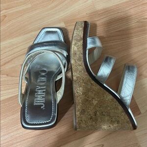 Jimmy Choo Metallic Silver Wedges